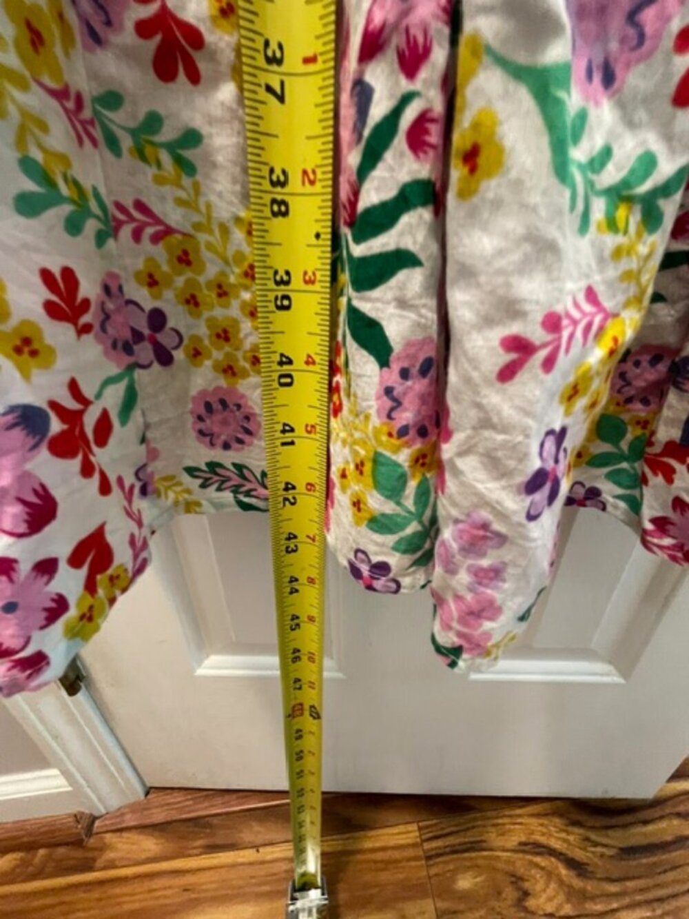 THML Women's Strap Floral Smocked Maxi Dress, Pink Green, Size M - Picture 7 of 8